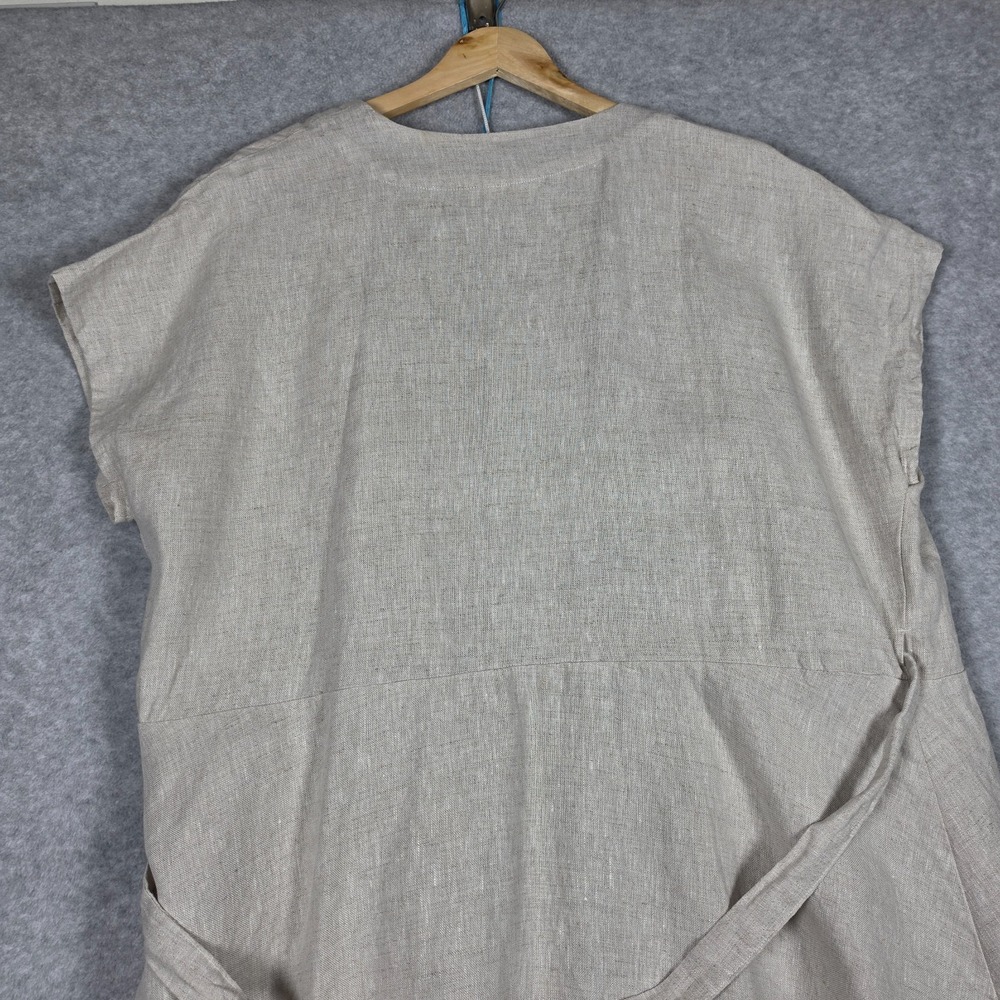 Only Child Dress Size 3XL Oatmeal Palo Wrap Minimalist Lagenlook Peasant Linen - Picture 6 of 13